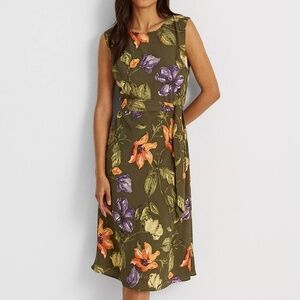 Lauren Ralph Lauren - Floral Belted Crepe Dress